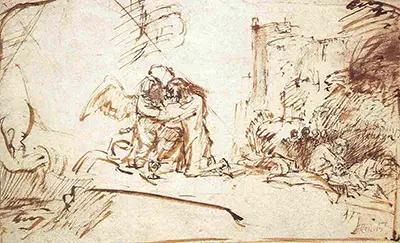 Christ Comforted by the Angel Rembrandt
